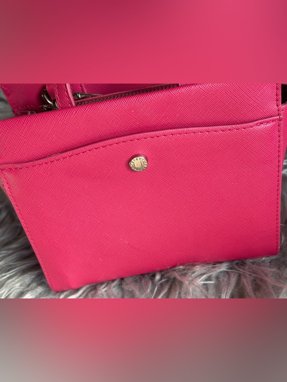 Steve Madden Hot Pink Mini Saffiano Handbag - Picture 6 of 7